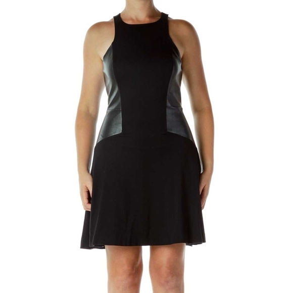 Express Black Sleeveless Fit-and-Flare Dress - Picture 1 of 4